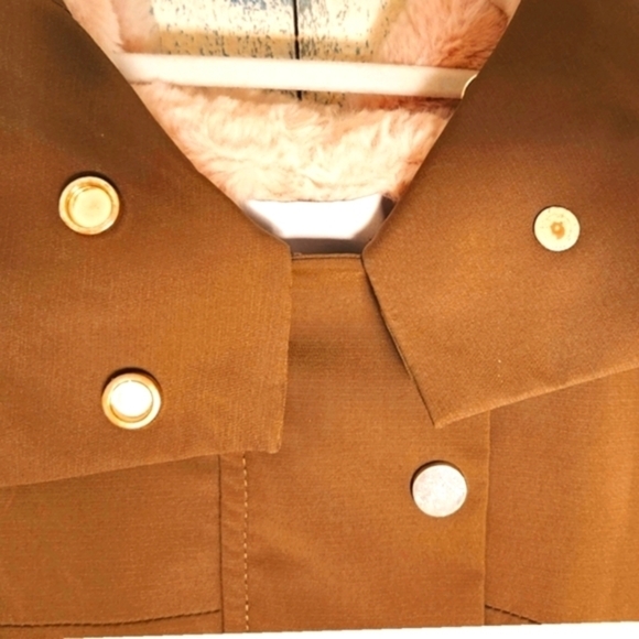 MaNGo Faux Fur Lined Hooded Jacket Women Oversized Olive Green Zip-up XXS NWOT - Picture 2 of 14